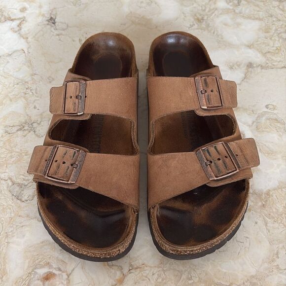 Birkenstock Oiled Leather Arizona Unisex Sandals - Picture 4 of 14